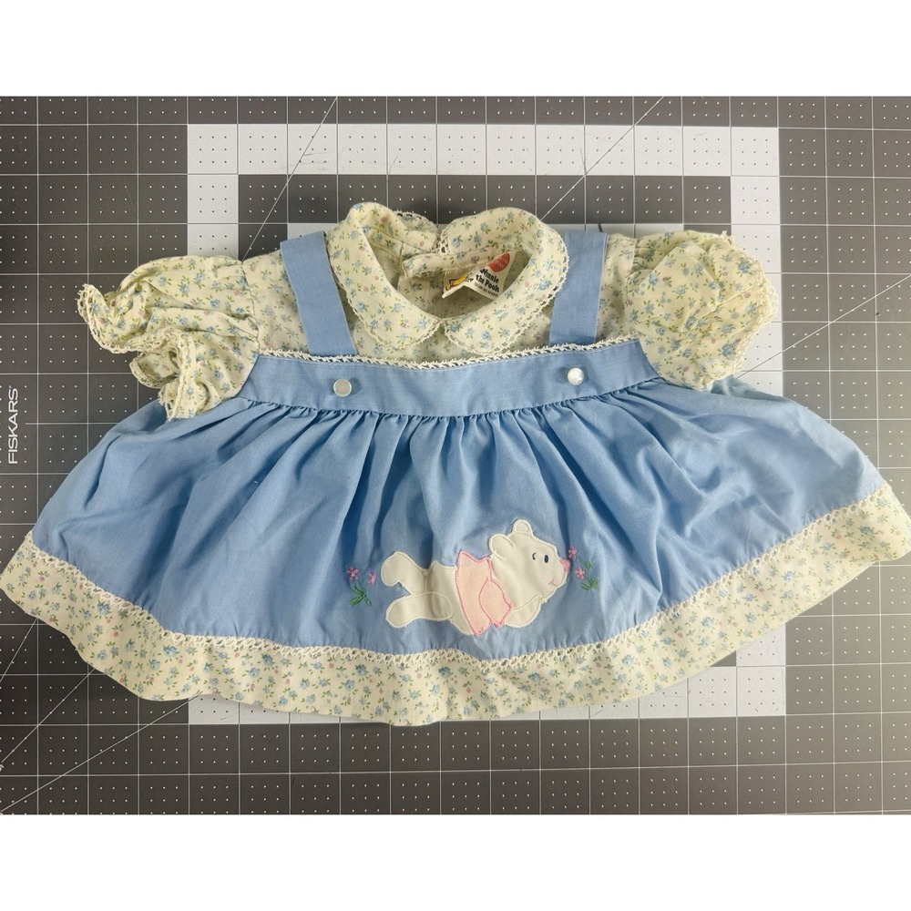 Vintage Winnie The Pooh Baby Toddler Floral Dress VHTF  1970s Sears Size M NOS